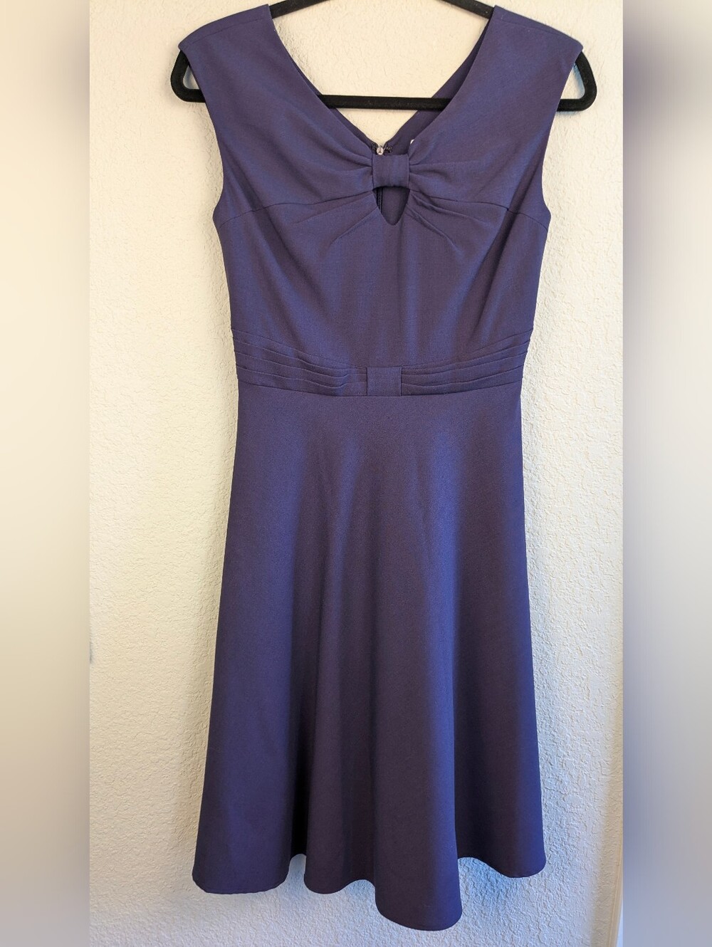 Calvin Klein Woven Fit And Flare Midi Dress Size 2 Purple Blue Color Excellent